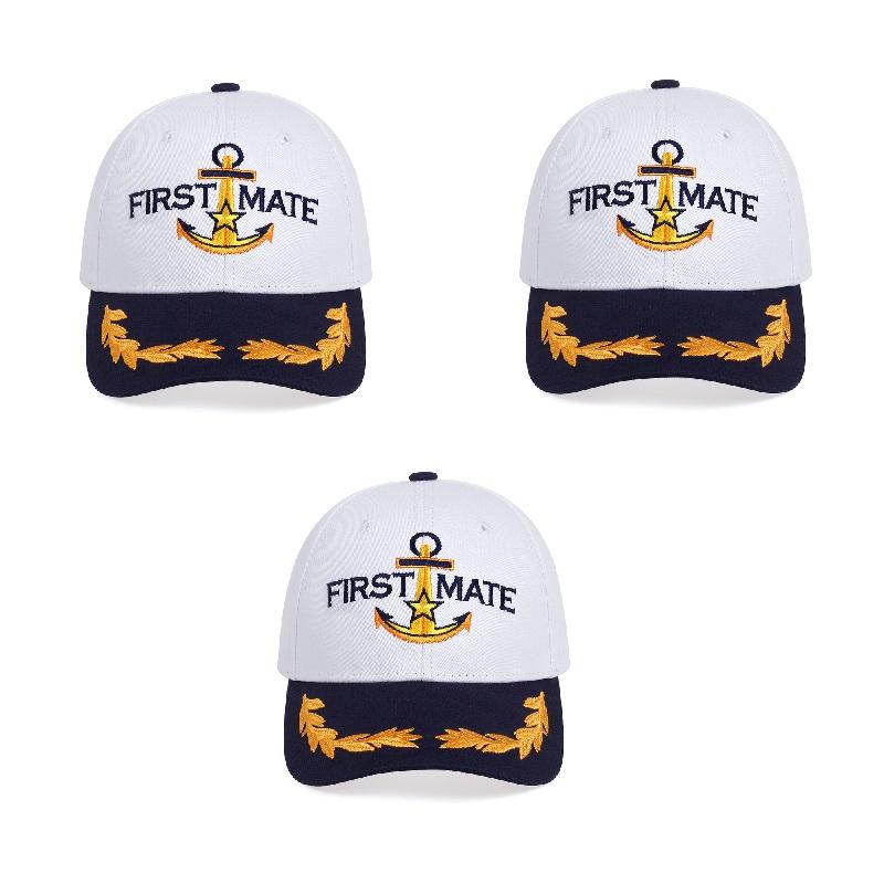 Brand Oohmy Men Women Baseball Caps Embroidered Captain & First Mate Hats Boating Marine Sailor Party Fun Hat