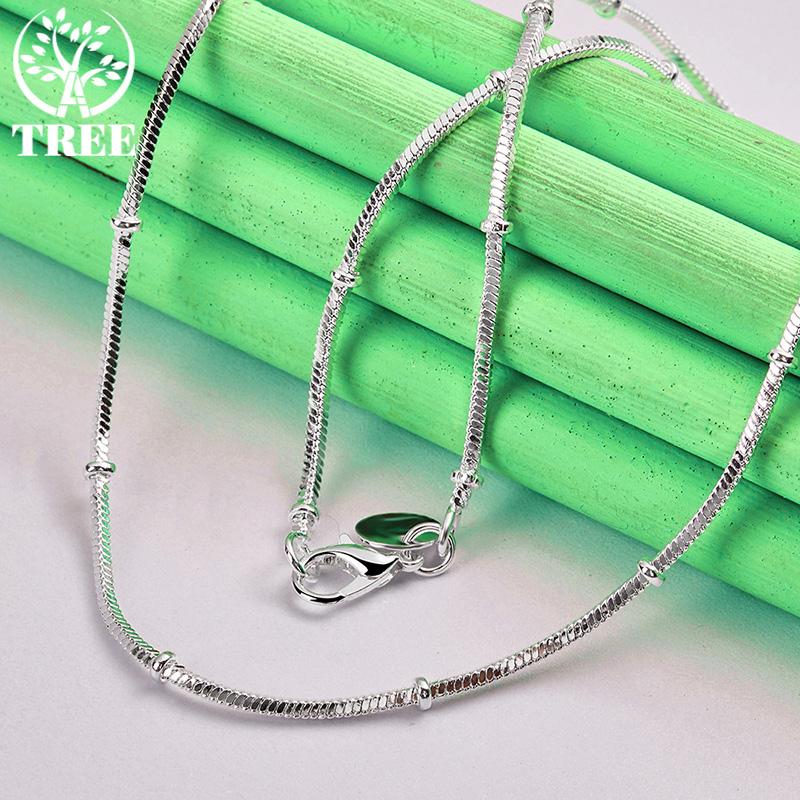 Trendy 925 Sterling Silver Snake Chain Necklace For Men Women Fashion Simple Jewelry Anniversary Party Gifts Accessories