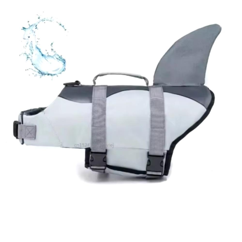 Giubbotto di salvataggio per cani Shark, galleggiabilità migliorata, vestiti da nuoto per cani di piccola taglia, giubbotto di sicurezza con maniglia per cani di media e grande taglia, surf