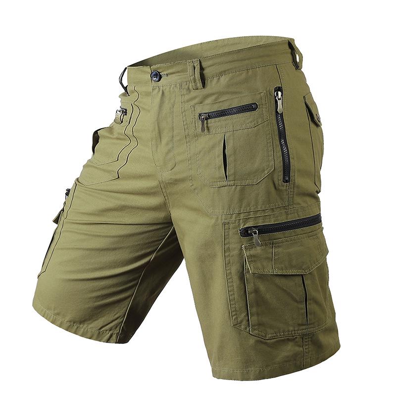 Men's Plus Size Casual Summer Cotton Cargo Shorts with Multi-Pocket Design