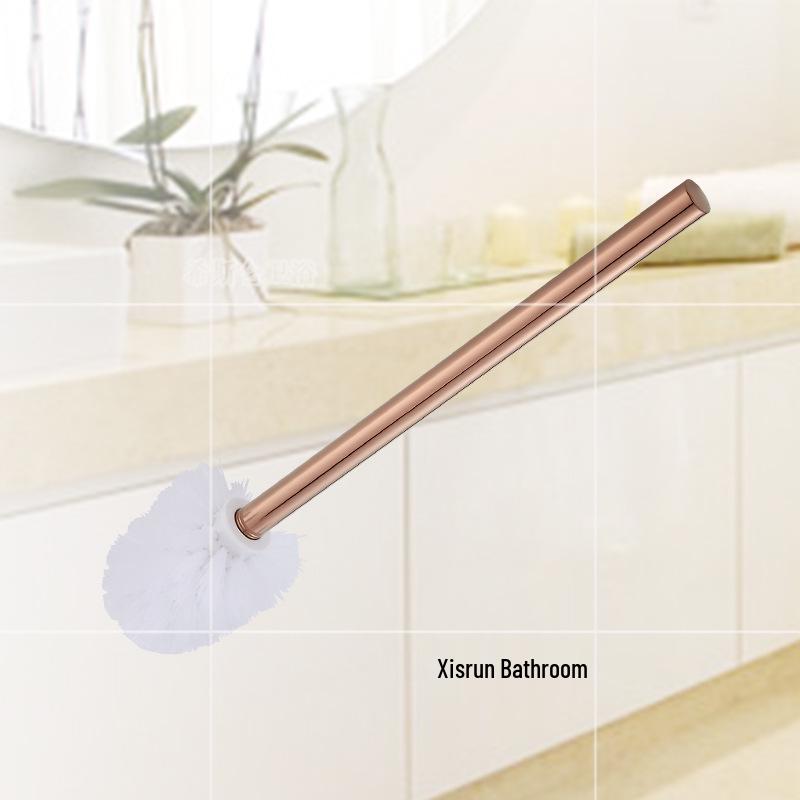 Gold Bathroom Toilet Brush with Long Handle and Soft Bristles