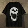 New American Retro Fashion Versatile Skull Print High Quality Mens and Womens Crew Neck Plus Size Short Sleeve TShirts