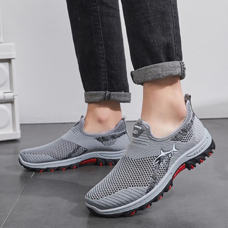 2026 New Summer Sneakers for Men Mesh Casual Shoes for Men Lightweight Soft Sole Vulcanized Shoes Breathable Slip on Men's Shoes