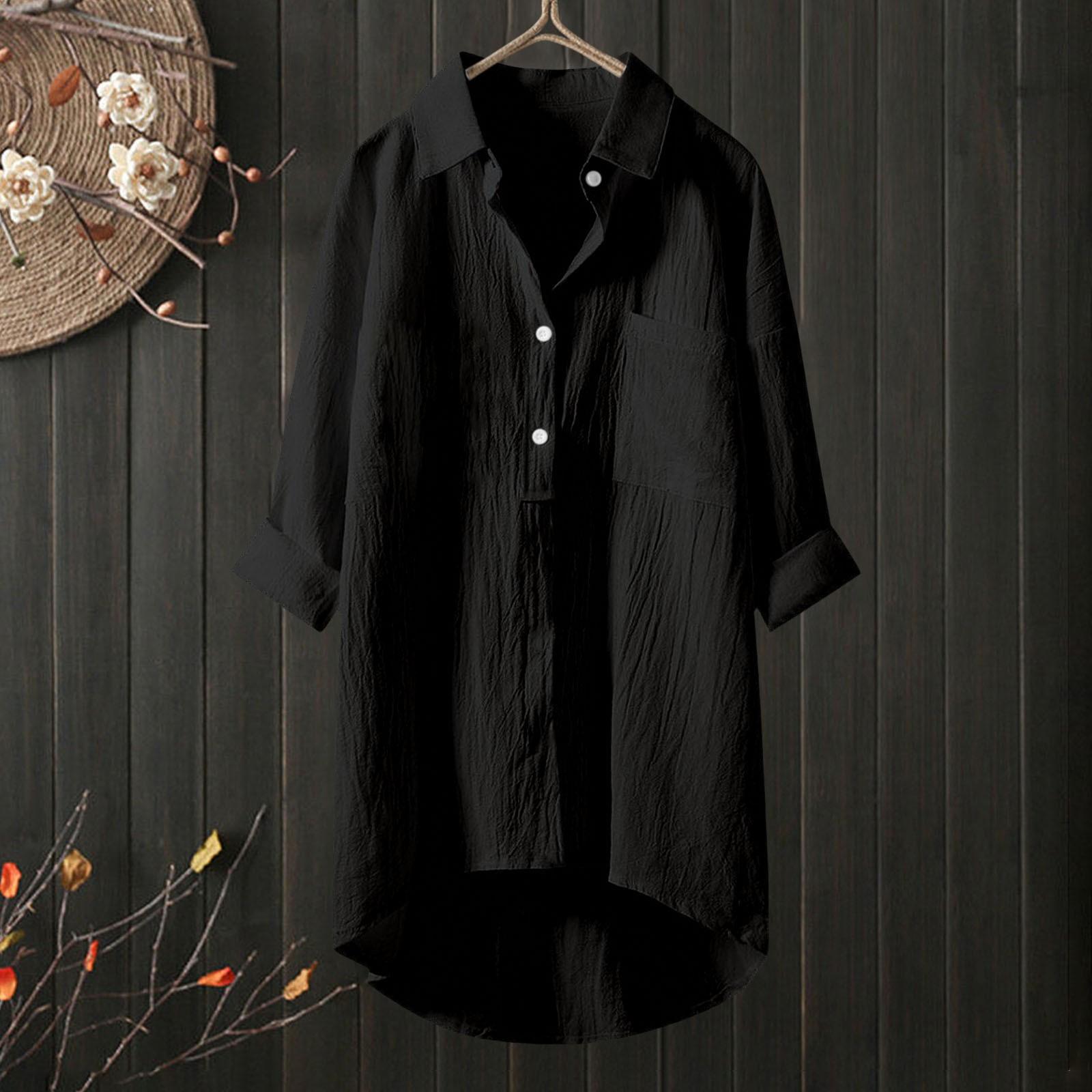 

Women s Casual Fashion Long Sleeve Color Loose Cardigan T-Sleeve Top L чёрный