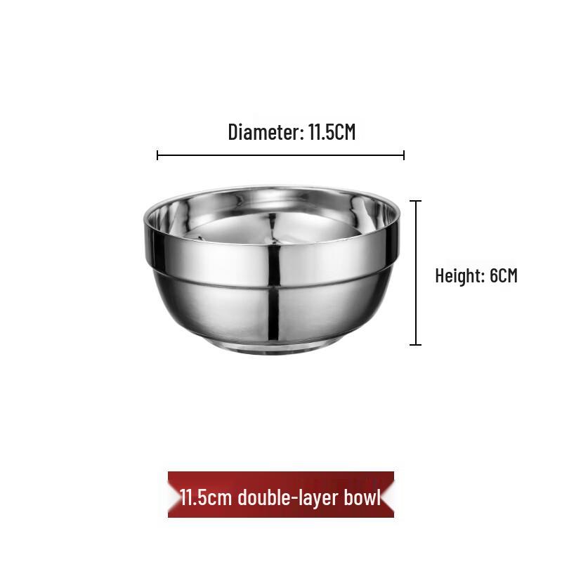 Leyongtu 304 Stainless Steel Double-Layer Anti-Scald Bowl