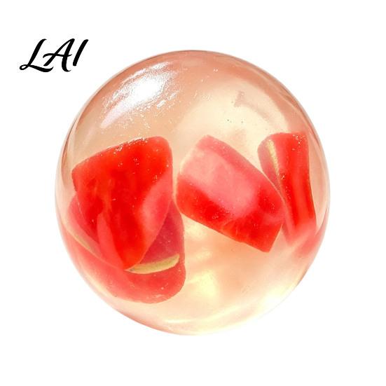 Relaxation Squeeze Ball Shapeable Pearlescent Fidget Toy Anxiety Relief Clear Stress Reduction Accessories Fake Fruit Inside Toy for Kids Adults