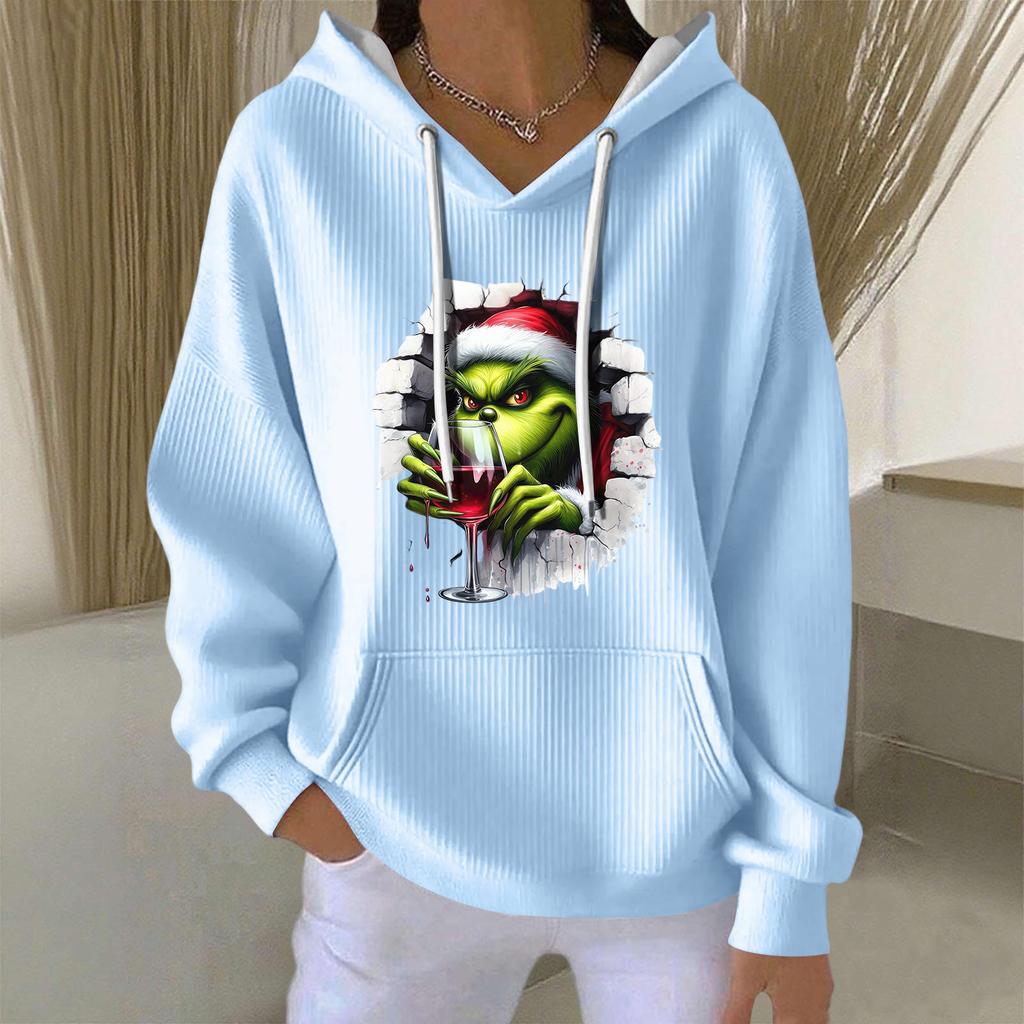 Women's Fashion Casual Christmas Angel Print Pullover Long-Sleeve Sweatshirt
