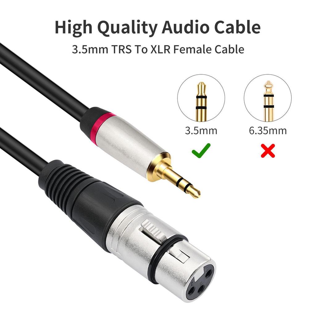 Double Shielded 3.5mm To XLR-F Balanced Condenser Mic Cable