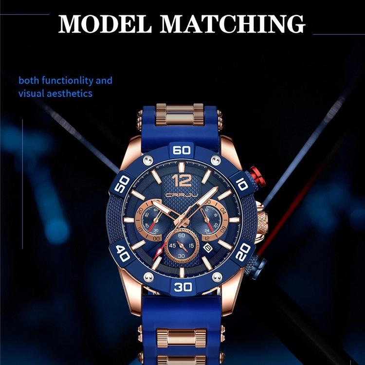CRRJU2292L New Men's Fashion Watch Six-pin Belt Business Watch Calendar Atmosphere