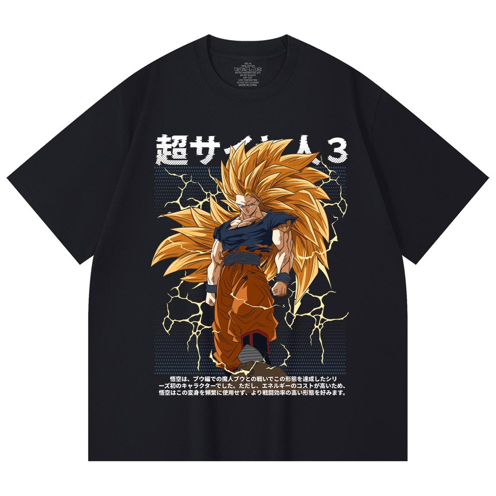 230 Gsm 100% Cotton Dragon Ball V59 Goku SSJ3 Print Unisex Heavy Cotton T Shirt