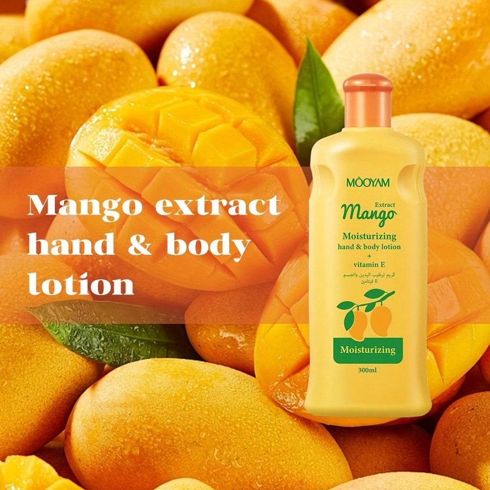 1pc 300ml Mango Body Lotion, Large Capacity, Reduces Wrinkles, Fine Lines And Spots, Moisturizes The