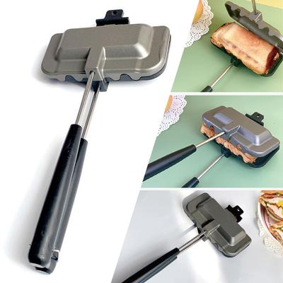 Removable Sandwich Baking Pan Double-sided Hot Dog Toaster Panini Press for Pancakes Omelets Toast