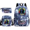 3Pcs Fashion Children Poppy Playtime School Bags Huggy Wuggy Student Canvas School Backpacks+Crossbody Bag+Pen Bag