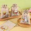 6Pcs Easter Linen Gift Bag Bunny Eggs Candy Cookie Packaging Bag Spring Easter Party Favor Supplies Kids Gifts Easter Decor 2026