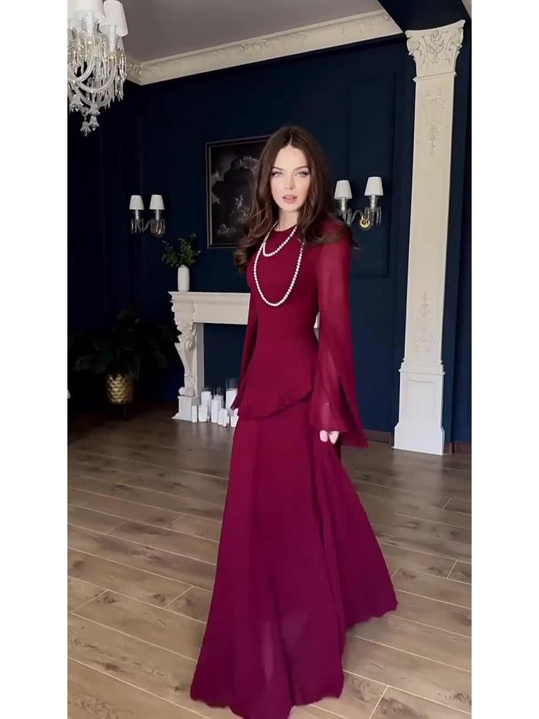 2025 Spring Elegant Long Sleeve Slim Fit Dress for Women