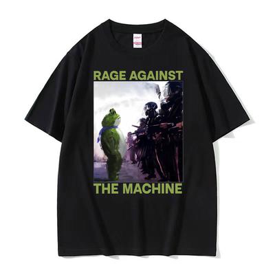 Rage Against The Machine Portland Frog Protest Meme T Shirts Men Women Summer Cotton Oversized T Shirt Fashion 90s Retro Tshirt