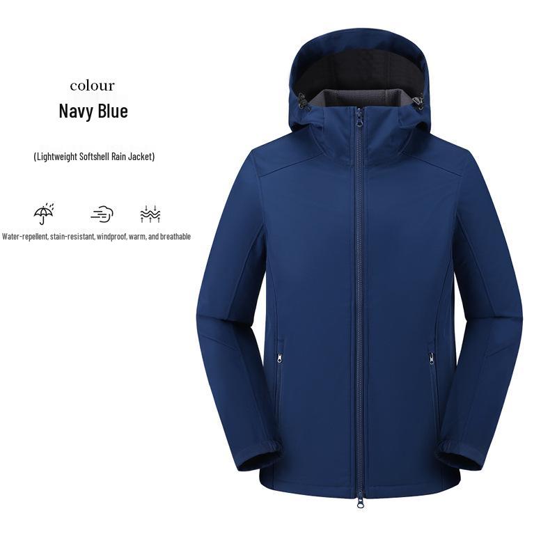 Men's 75D Unisex Fleece Softshell Hooded Mountaineering Jacket