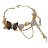 Exaggerated Tassel Crystal Necklace Adjustable Women's Choker Rhinestone Butterfly Necklace  Party