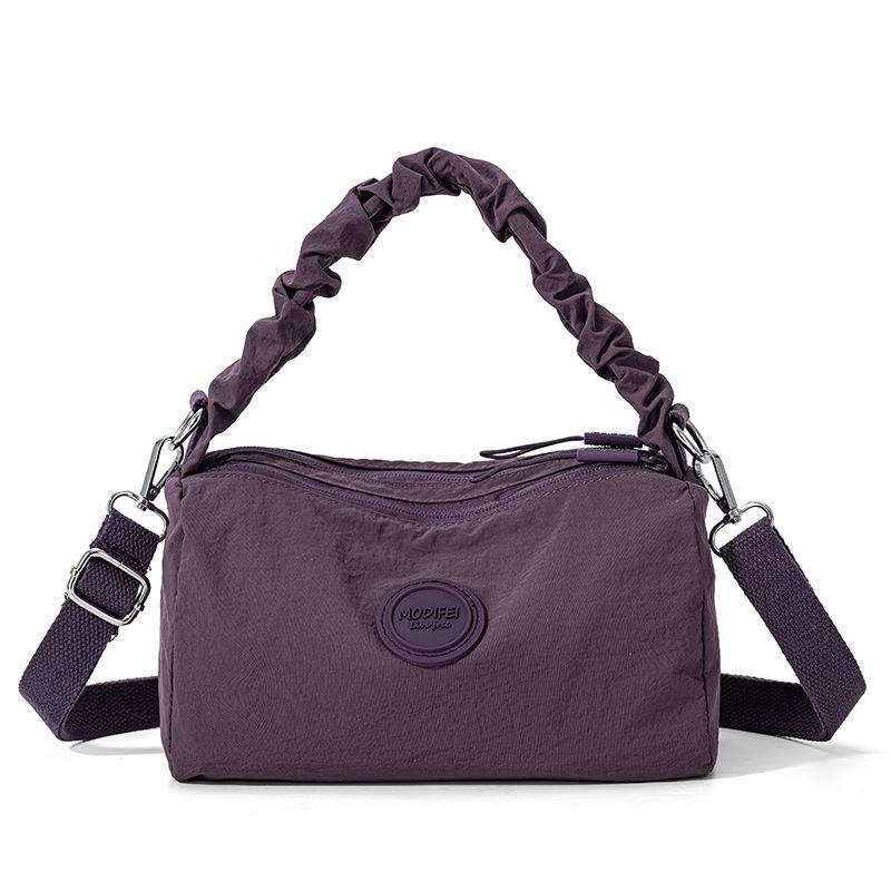 Women's Solid Shoulder Bag Lightweight Multi-compartment Nylon Bag