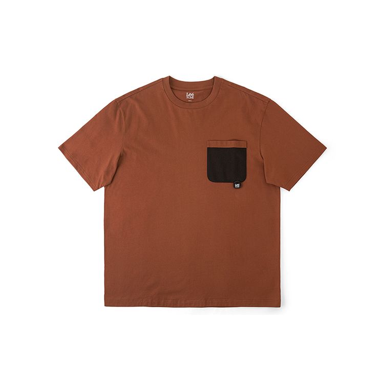 Bequemes Rundhals-T-Shirt mit Netz-Taschendesign, kurzärmelig, Herren-Oberteile, Nut LMT0081403RX00FA05168