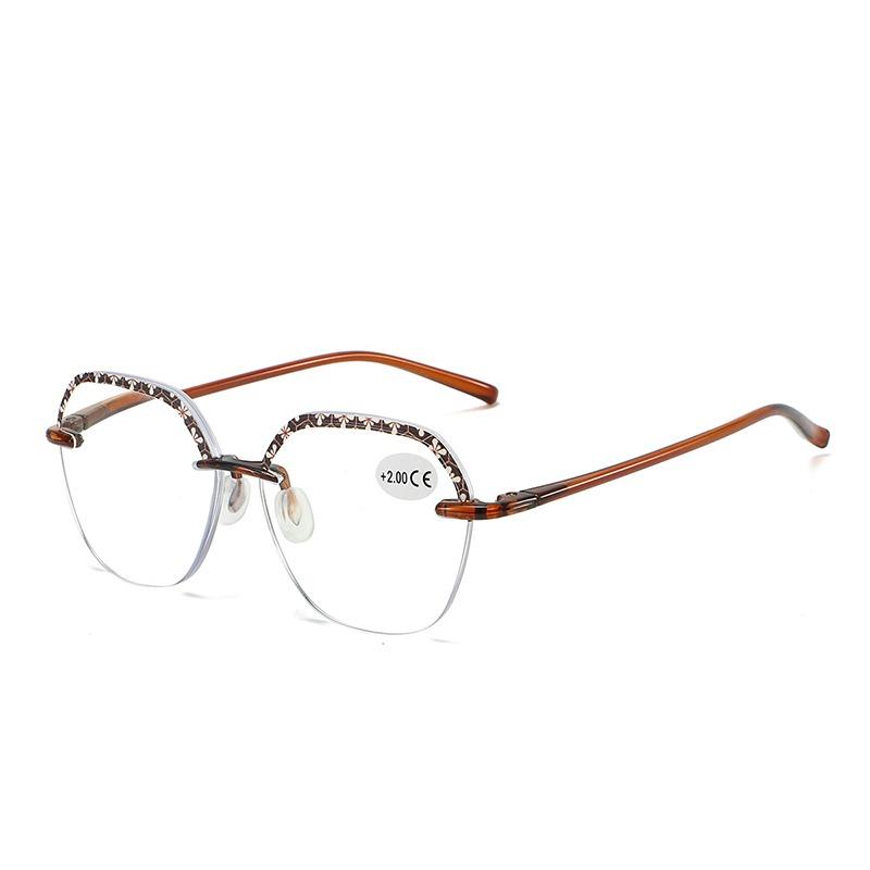 Vintage Runde Große Rahmen Lesebrille für Herren und Damen Retro Elegantes Blumenmuster Mode Alterssichtigkeit Brille Mode Brille