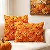 Zipper Closure Pillow Protectors Pumpkin Pattern Halloween Pillowcase  Sofa Decor