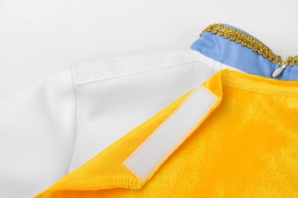 [ReliBeauty] Prince Cosplay Costume for Kids, Halloween Costume, Boys, Girls, Kids Costume, Christmas, Party, Recital, Cape, Crown Set, White, 110