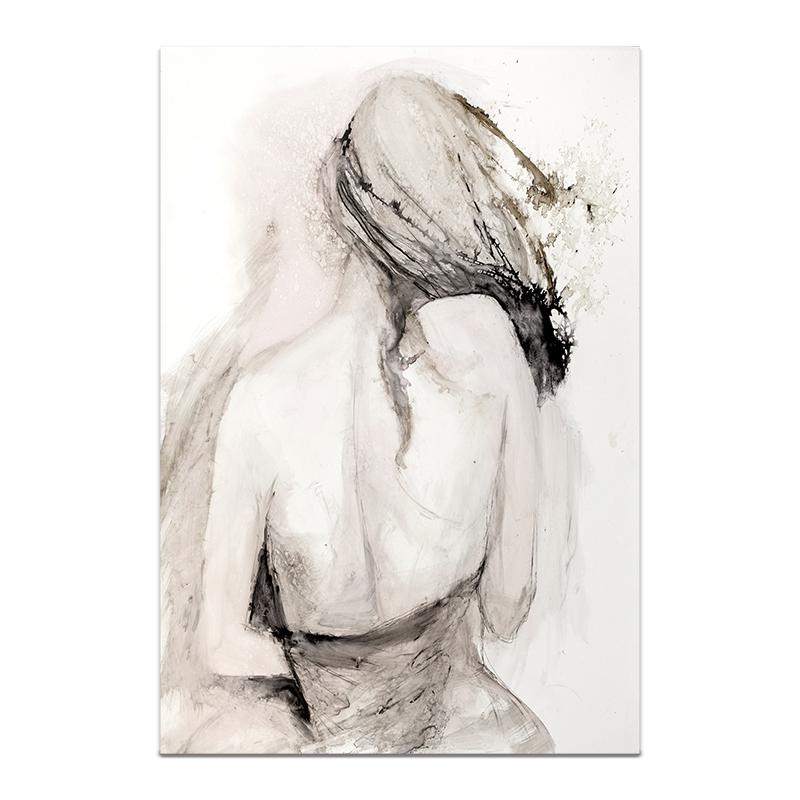 Abstract Sexy Women Back Canvas Painting Vintage Women Wall Art  Poster Print Decorative Picture Modern Living Room Home Decor Unframed