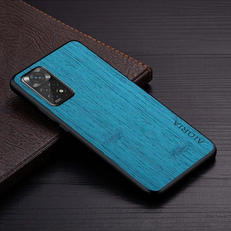 Capa para Xiaomi Redmi Note 12 Pro 4G (não cabe 5G) Funda capa de couro com padrão de madeira de bambu de luxo para redmi note 12 pro 4g case