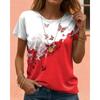 Women's T Shirt Print Floral Casual Short Sleeve Round Neck Regular Tops Daily Black Red Purple Brown Green Summer