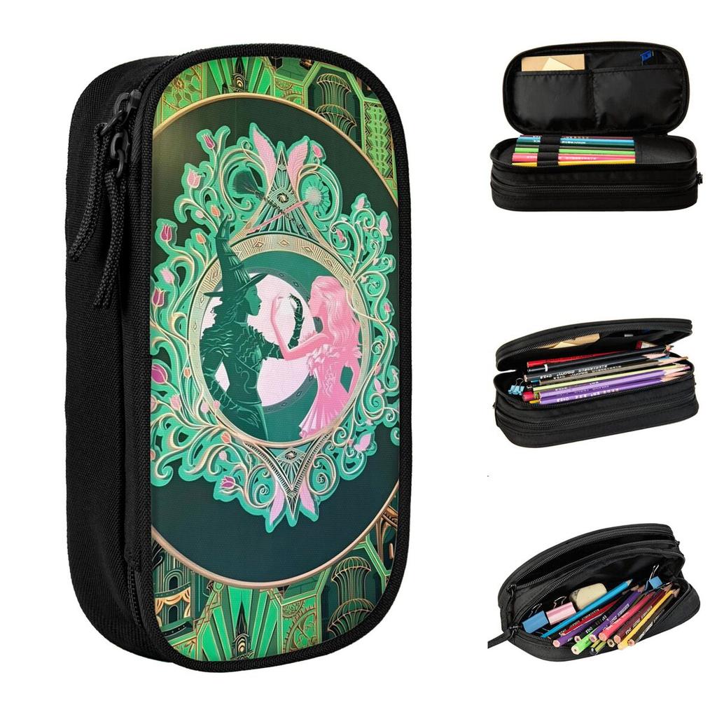 Creative Wicked For Good Pencil Case Movie Pencil Pouch Pen for Girl Boy Large Storage Bags School Supplies Gifts Stationery