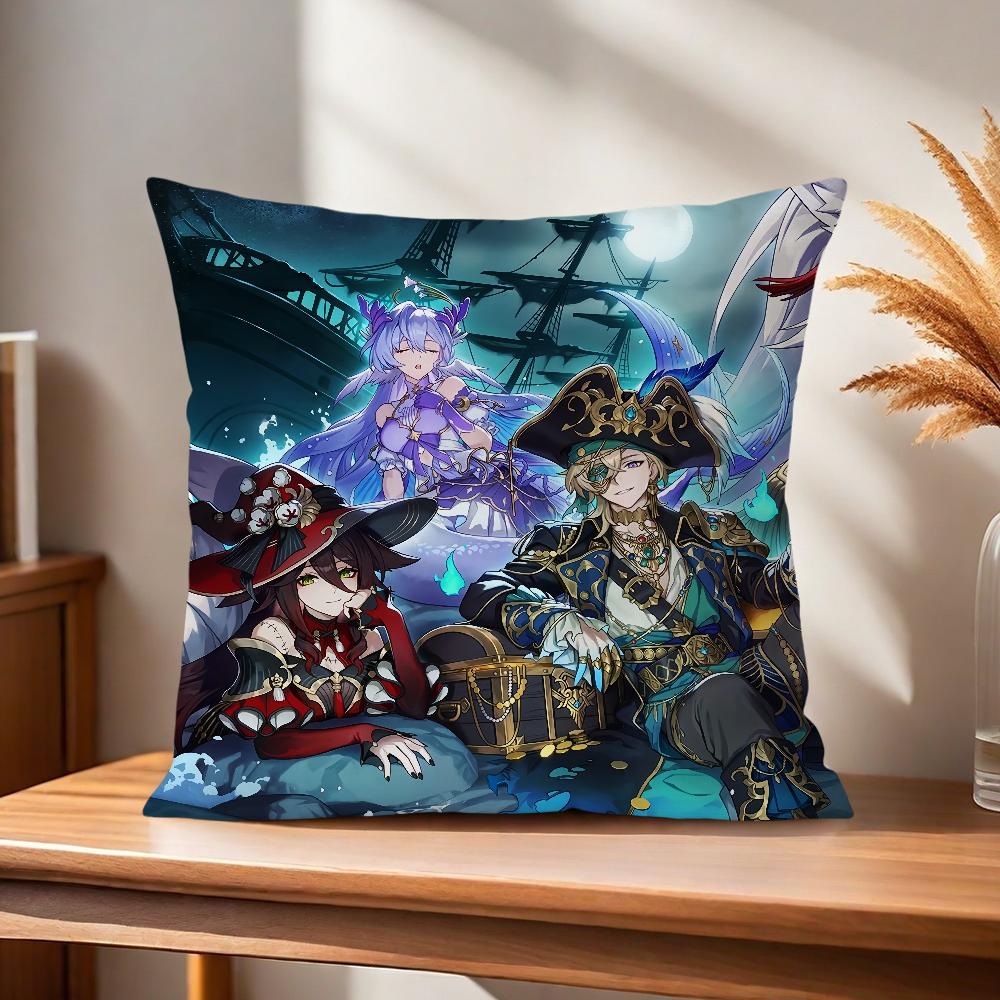 Comfortable soft Pillow Case for Sofa Rail Game Living Room Home office Star H-Honkai Decor and Protective Covers