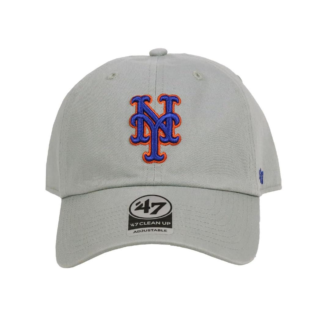 Seven 47 Kšiltovka Cleanup Low Cap Kšiltovka Major League Unisex Logo New York Mets Bouřkově šedá Šedá [Značka Forty] Pánská Dámská