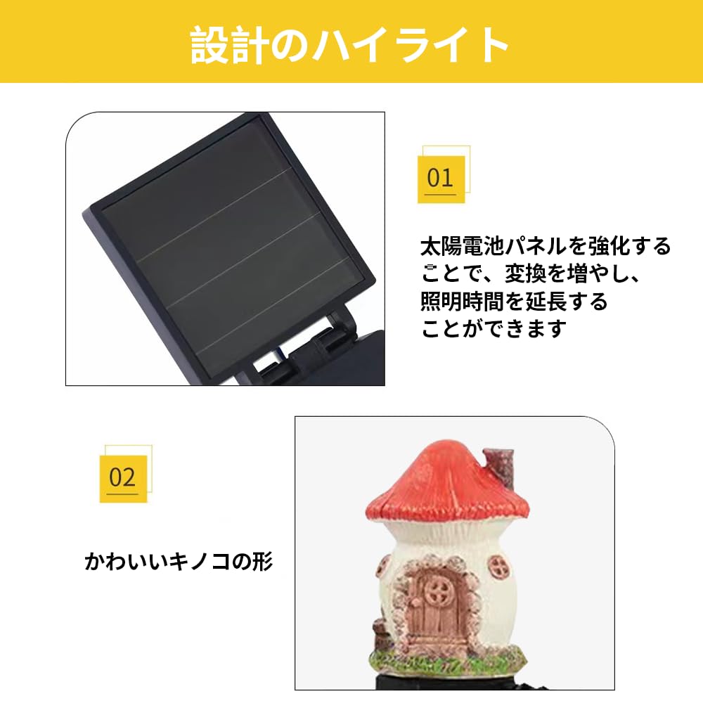 red mushroom shop garden decoration resin cute mushroom shop fall ground Wireless dusk to dawn LED reconnaissance Solar-powered lamp, lamp. light,
