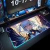 Anime Girl Mecha Mouse Pad RGB Gaming Mousepad Big LED Pad PC Desk Mat Luminous Mouse Pad Large Keyboard Mats Table Rug With