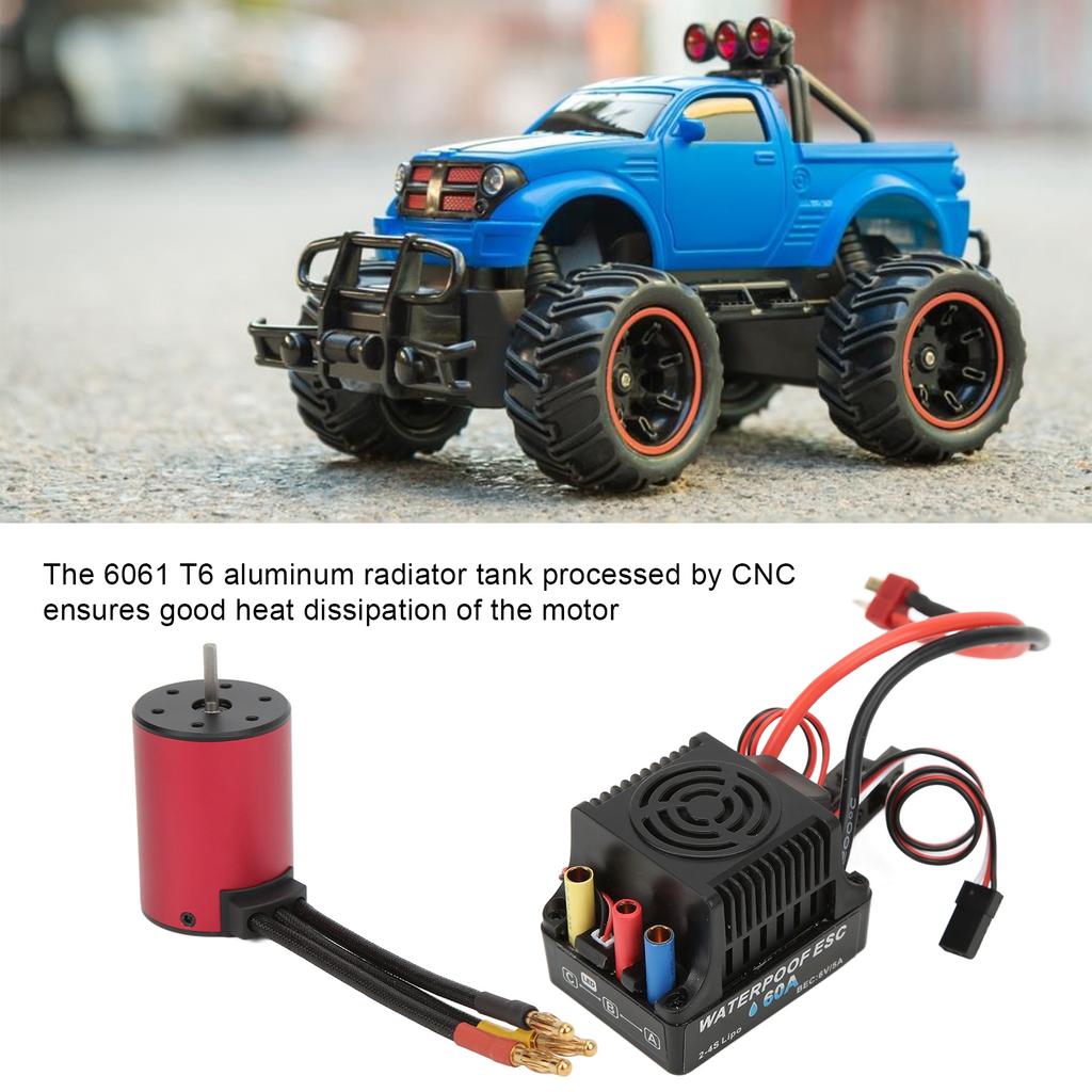 S3650 2300V Brushless Motor 60A Brushless ESC Combo RC Car Parts for 1/10 Remote Control Car