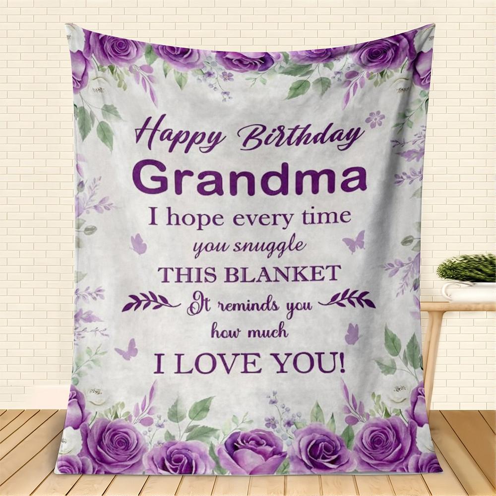 1PC Gift Blanket throw for Mama Grandma Anniversary Birthday Gifts I Love you Presents Festival Gifts Soft Warm all season use