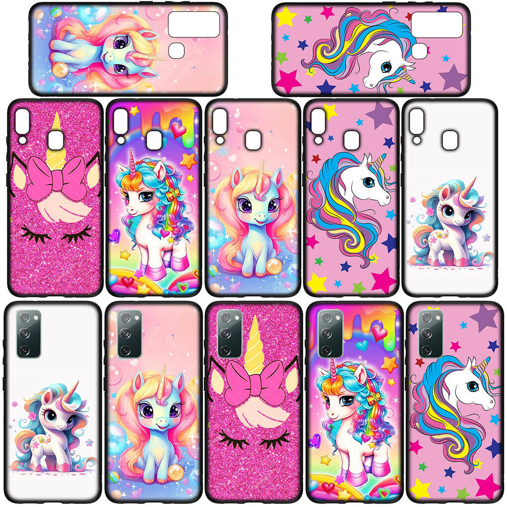 Phone Case for Samsung Galaxy S25 S23 S22 S21 S20 S24 Ultra FE A05 A06 A15 A16 A36 A37 A35 A54 A55 A56 A57 A25 A26 A53 A17 Lovely Unicorn Horse Cover