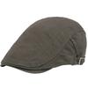 Men's Casual Cotton Beret Hat Classic British Style Retro Solid Color Sunshade Flat Cap Adjustable Size Duckbill Ivy Cap