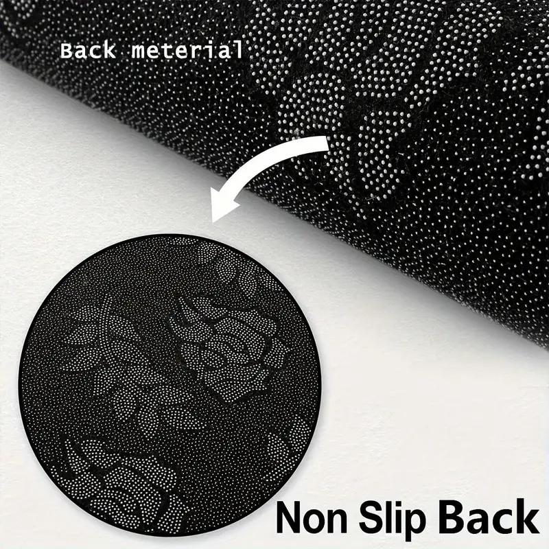 Crystal Velvet carpet2D Flat Print, Not 3D, 1pc Cute Bunny Pattern Round Mat- Soft, Non-Slip, Washable Flannel Mat with Mint Gre