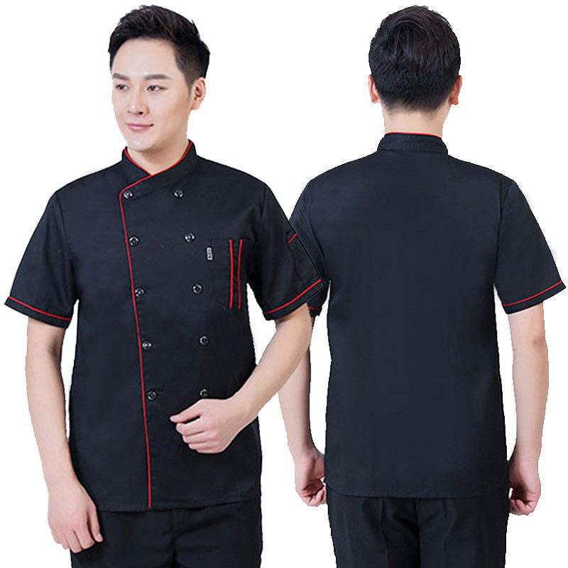 Chef Jacket Men Women Short Sleeve Shirt Kitchen Cook Coat Restaurant Waiter Uniforms