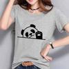 New Kawaii Women's T-shirts 3D Panda Print Short Sleeve Top Summer Casual Black T Shirt Oversized Female Tee Streetwear 6XL