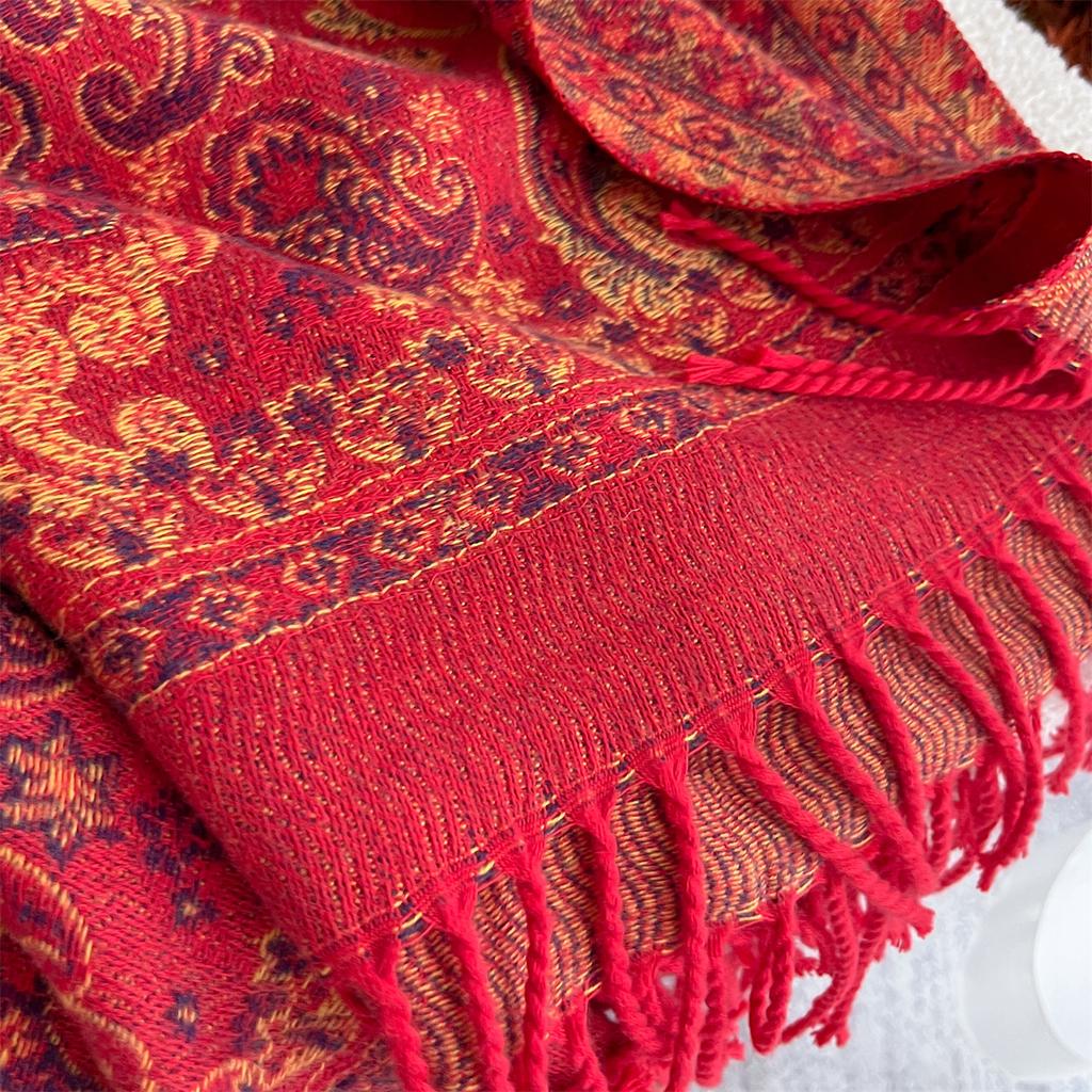 [T819] 65*180cm Bohemia Paisley Women Jacquard Scarf Thick Imitation Cashmere Tassel Shawl Winter Warm Wrap Pashmina Blanket