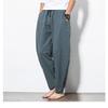 Pantaloni Casual Oversize da Uomo, Pantaloncini a Lanterna Larghi da Uomo in Cotone e Lino con Coulisse Hip-hop
