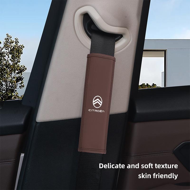 2Pcs Car Seat Belt Cover Shoulder Cushion Pad For Citroen C5X e-C4 X e-C3 C4 C3 C5 AIRCROSS C-Elysee C-Crosser Berlingo C1 C6 C2