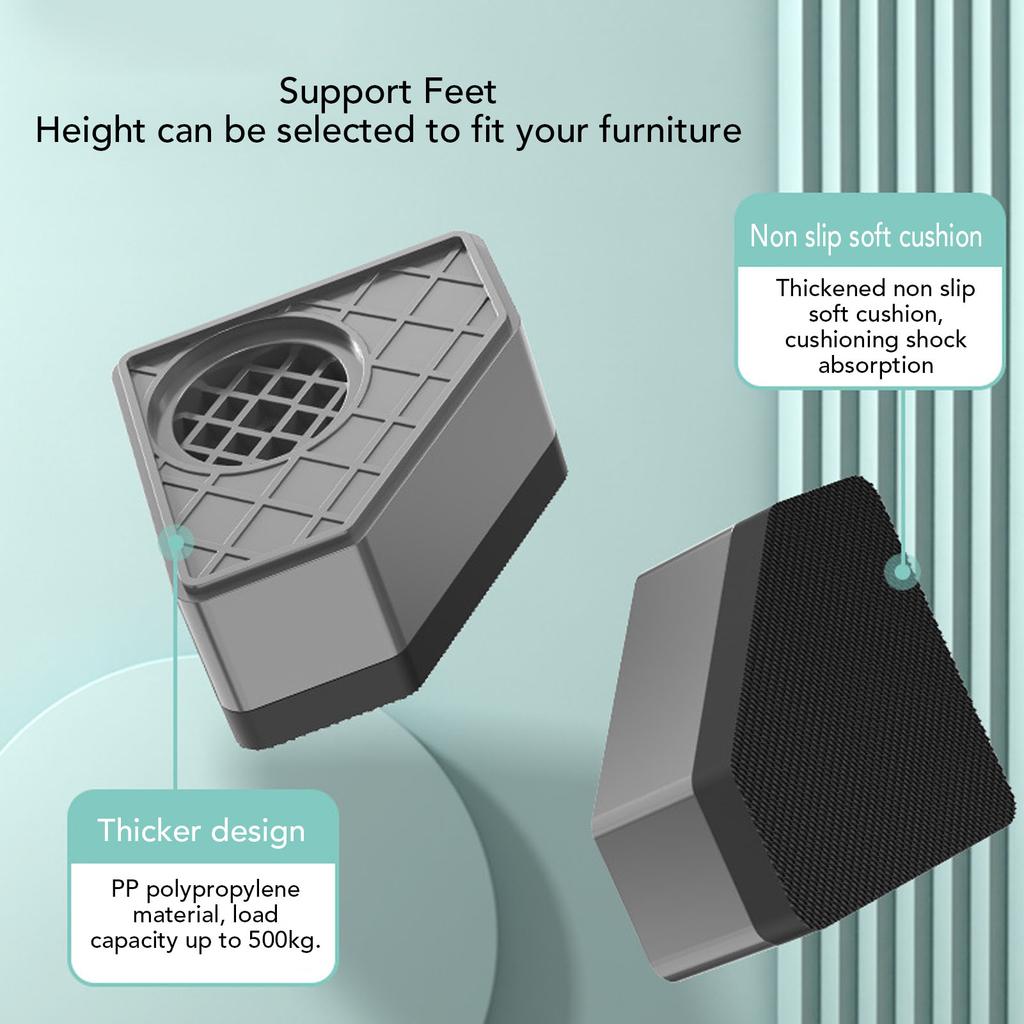 4PCS Anti Vibration Pads for Washing Machine Shockproof Noise Canceling Universal Washer Dryer Stabilizer Support Feet To Stop Moving Walking