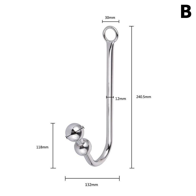 Stainless Steel Anal Hook With Anal Beads Hole Anal Hook Metal Butt Plug Anal Sex Toys Adult Product No Vibrator For Men Gay