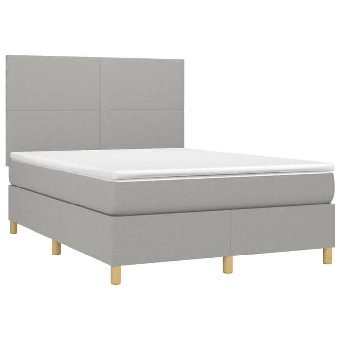 Maison Exclusive - Sommier à lattes de lit avec matelas Gris clair 140x190cm Tissu