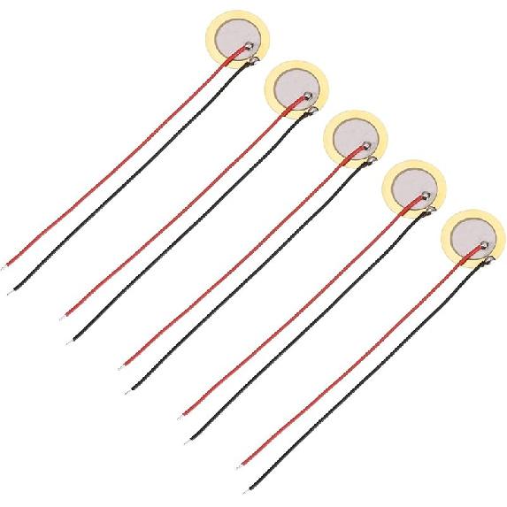 uxcell 5 шт. Пьезоэлектрические диски 12 мм Акустический звукосниматель Преобразователь Микрофоны Триггер Пьезоизлучатель Барабан Гитара 15mm