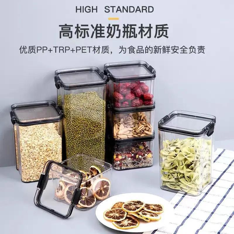 Food Storage Box Organizer Jars for Bulk Cereals Storage Container Spices Boxes Kitchen Organizers for Pantry Jars With Lid Home